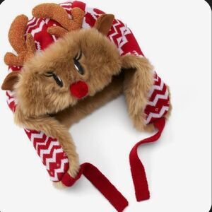 Christmas Faux-Fur Reindeer Trapper Hat